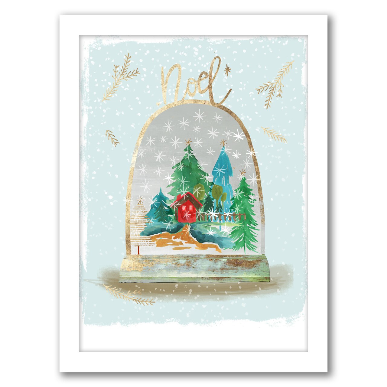 8&#x22; x 10&#x22; Holiday Snow Globe Iii by Pi Holiday Black Framed Print Wall Art - Americanflat - Americanflat